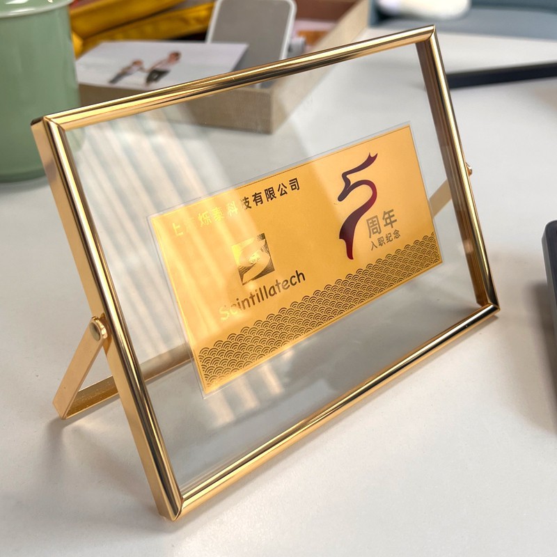 纯金金钞定制配高档金属相框摆件 纯金金钞定制配高档金属相框摆件